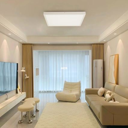 Brilagi - LED pritemdomas lubinis vonios šviestuvas FRAME SMART LED/50W/230V 60x60 cm 3000-6000K IP44 balta + nuotolinio valdymo pultas