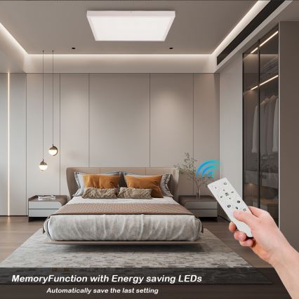 Brilagi - LED pritemdomas lubinis vonios šviestuvas FRAME SMART LED/50W/230V 60x60 cm 3000-6000K IP44 balta + nuotolinio valdymo pultas