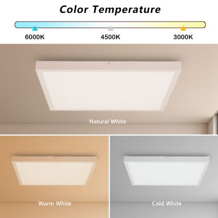 Brilagi - LED pritemdomas lubinis vonios šviestuvas FRAME SMART LED/50W/230V 60x60 cm 3000-6000K IP44 balta + nuotolinio valdymo pultas