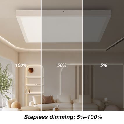 Brilagi - LED pritemdomas lubinis vonios šviestuvas FRAME SMART LED/50W/230V 60x60 cm 3000-6000K IP44 balta + nuotolinio valdymo pultas