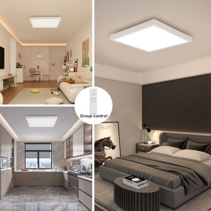 Brilagi - LED pritemdomas lubinis vonios šviestuvas FRAME SMART LED/50W/230V 60x60 cm 3000-6000K IP44 balta + nuotolinio valdymo pultas
