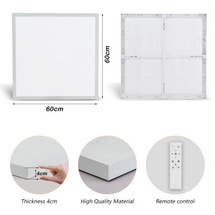 Brilagi - LED pritemdomas lubinis vonios šviestuvas FRAME SMART LED/50W/230V 60x60 cm 3000-6000K IP44 balta + nuotolinio valdymo pultas