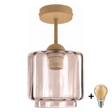 BRILAGI - LED pritvirtinama liustra RETRO GLASS 1xE27/60W/230V skersmuo 15 cm smėlinė/rūkinė smėlinė