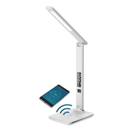 Brilagi - stalinis šviestuvas REGINA su reguliuojamu ryškumu, belaidžiu QI įkrovimu ir USB LED/8,5W/230V balta