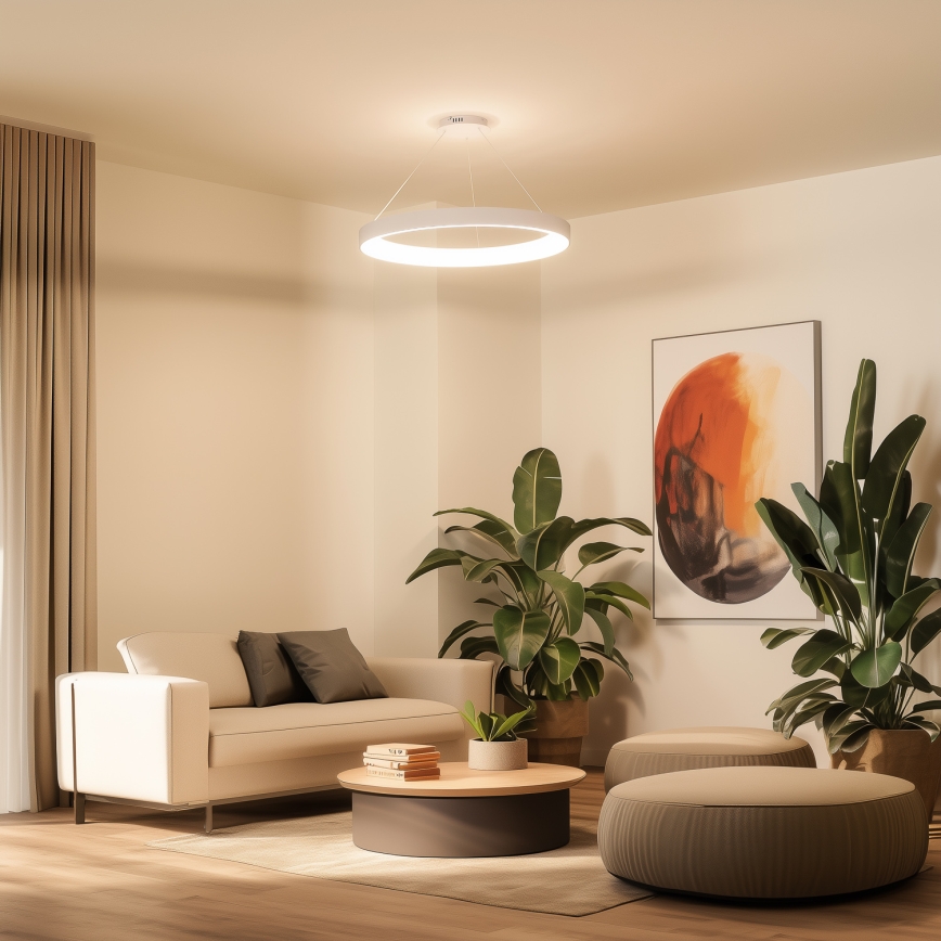 Brilagi - LED dimeriu reguliuojamas pakabinamas šviestuvas ant laido FALCON II LED/108W/230V 3000-6500K, skersmuo 80 cm, balta + nuotolinis valdymas