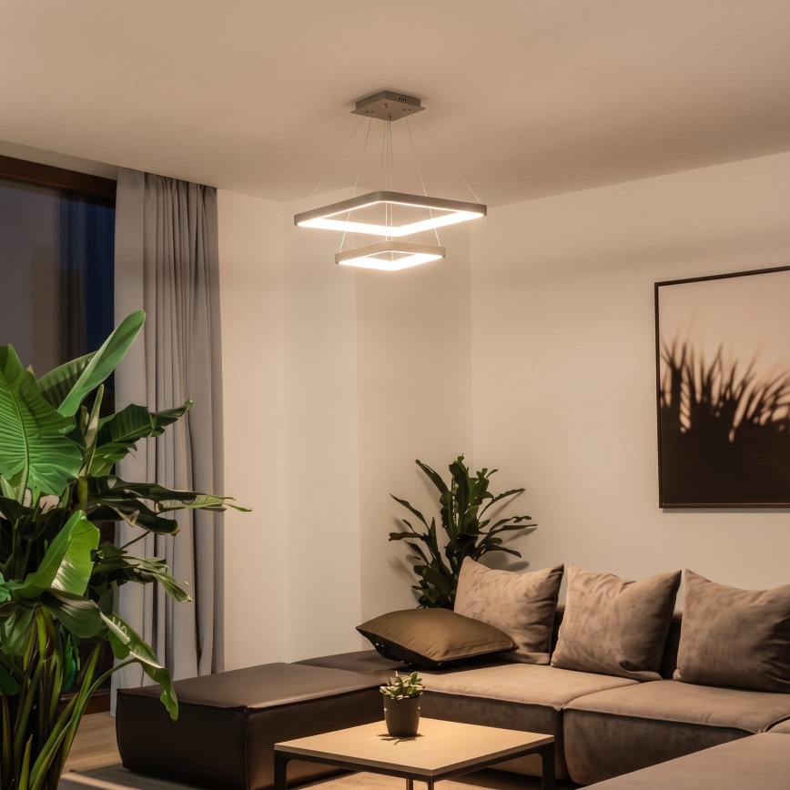 BRILAGI - LED reguliuojamas pakabinamas šviestuvas ant laido FALCON SLIM LED/78W/230V 3000-6500K 50x50 cm smėlinė + su nuotoliniu valdymu