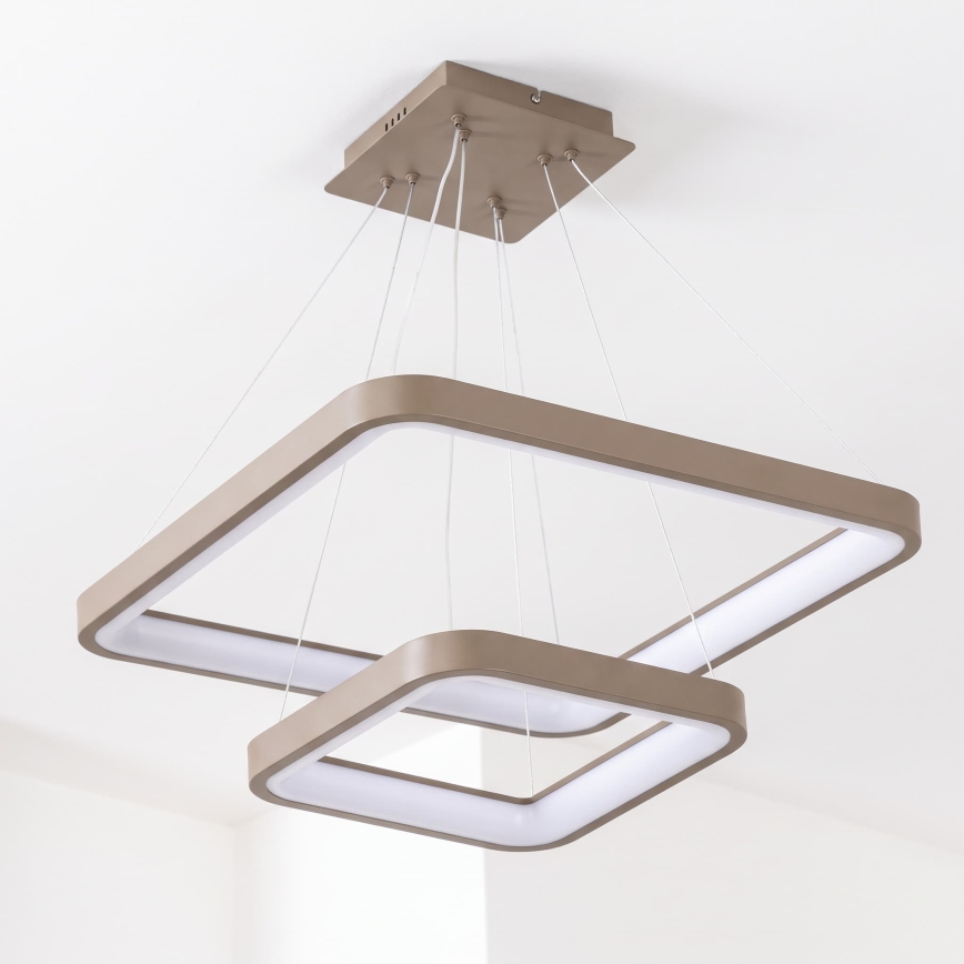 BRILAGI - LED reguliuojamas pakabinamas šviestuvas ant laido FALCON SLIM LED/78W/230V 3000-6500K 50x50 cm smėlinė + su nuotoliniu valdymu