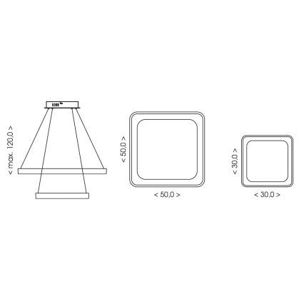 BRILAGI - LED reguliuojamas pakabinamas šviestuvas ant laido FALCON SLIM LED/78W/230V 3000-6500K 50x50 cm smėlinė + su nuotoliniu valdymu