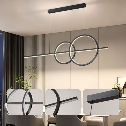 BRILAGI - LED dimeriuojama liustra ant troselio SIGNATURE LED/53W/230V 3000-6000K 120 cm juoda + nuotolinis valdymas