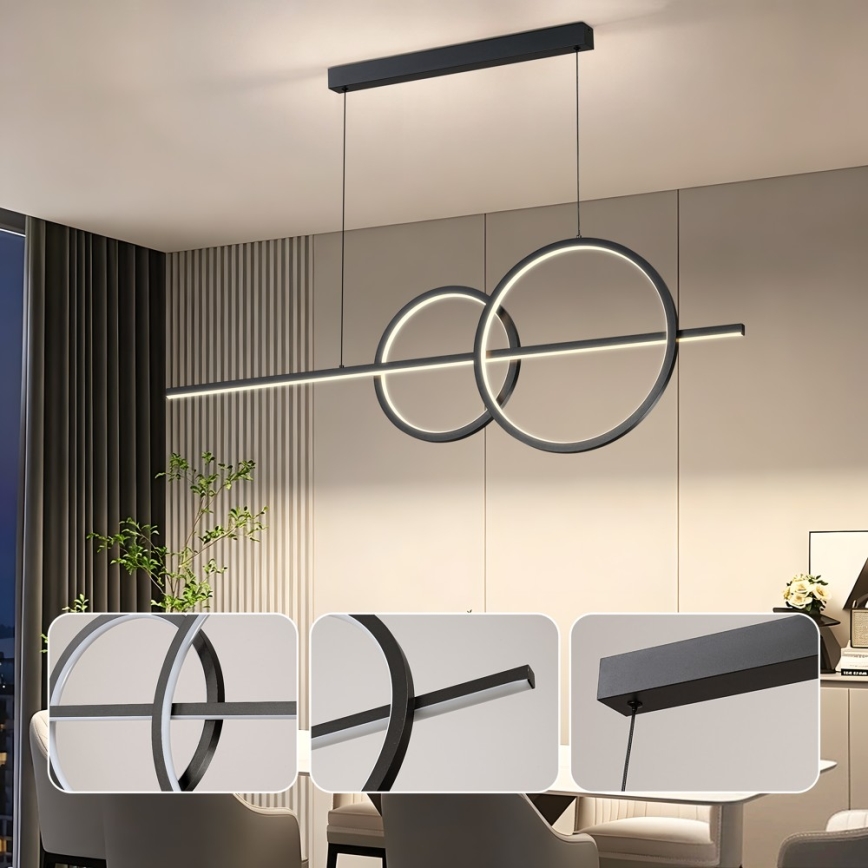 BRILAGI - LED dimeriuojama liustra ant troselio SIGNATURE LED/53W/230V 3000-6000K 120 cm juoda + nuotolinis valdymas