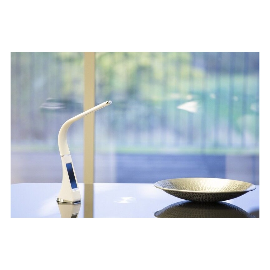 Brilagi - LED Reguliuojama stalinė lempa su ekranu PELLE LED/7W/230V balta