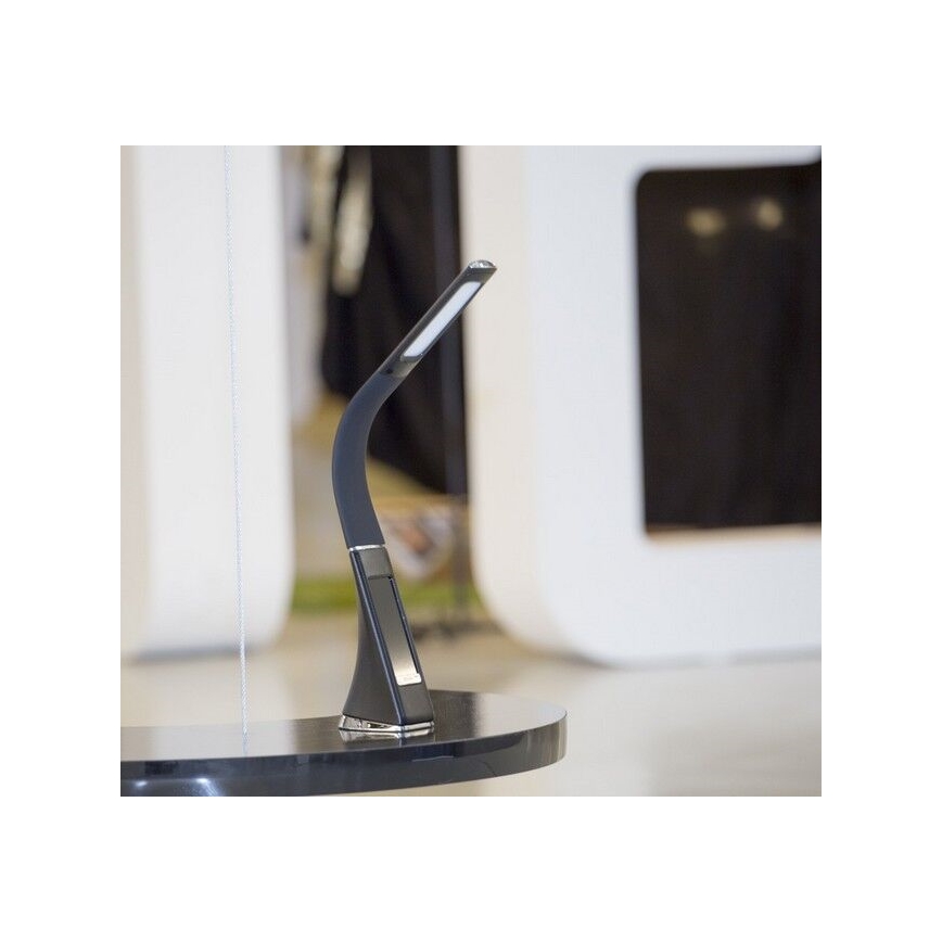 Brilagi - LED Reguliuojama stalinė lempa su ekranu PELLE LED/7W/230V juoda