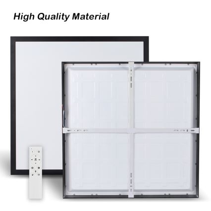 Brilagi - Reguliuojamas vonios lubų šviestuvas FRAME SMART LED/50W/230V 60x60 cm 3000-6000K IP44 juodas + nuotolinio valdymo pultas