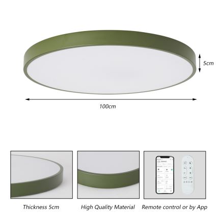 Brilagi - reguliuojamas LED šviestuvas POOL SMART LED/128W/230V skersmuo 100 cm 3000-6000K Wi-Fi Tuya + nuotolinis valdymas žalias