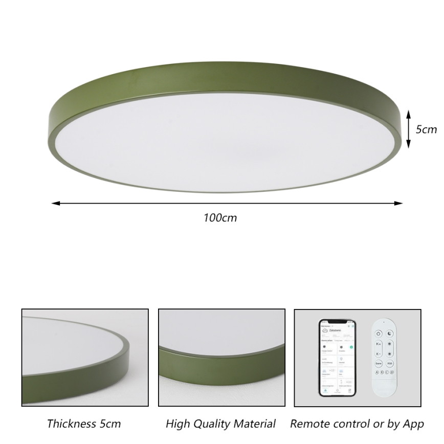 Brilagi - reguliuojamas LED šviestuvas POOL SMART LED/128W/230V skersmuo 100 cm 3000-6000K Wi-Fi Tuya + nuotolinis valdymas žalias