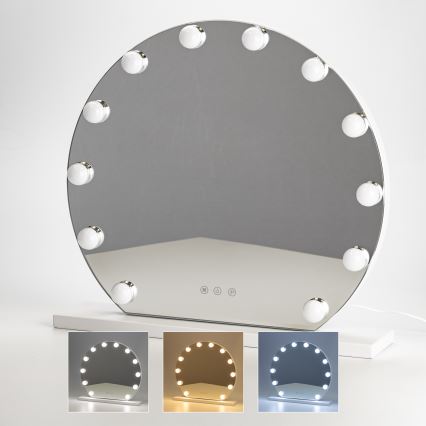 Brilagi - LED reguliuojamas makiažo veidrodis HOLLYWOOD LED/12W/230V 3000/4000/6500K