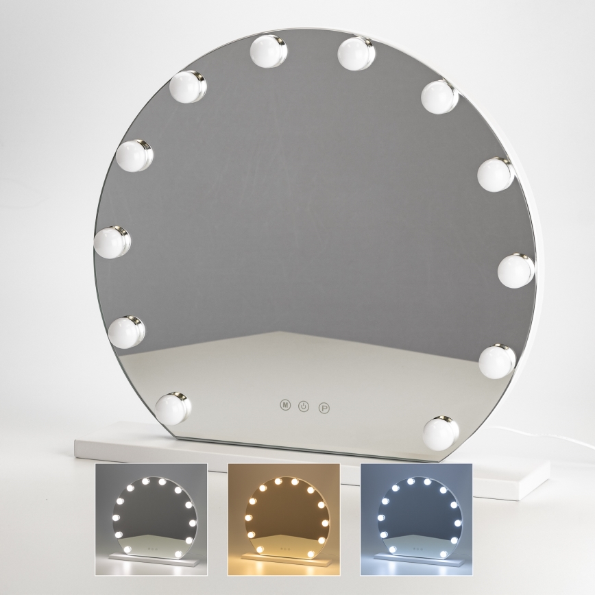Brilagi - LED reguliuojamas makiažo veidrodis HOLLYWOOD LED/12W/230V 3000/4000/6500K