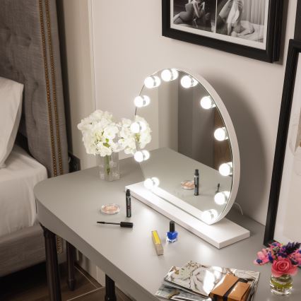 Brilagi - LED reguliuojamas makiažo veidrodis HOLLYWOOD LED/12W/230V 3000/4000/6500K