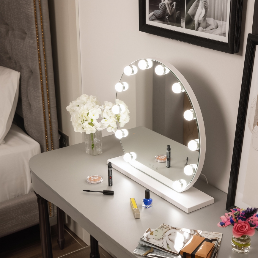 Brilagi - LED reguliuojamas makiažo veidrodis HOLLYWOOD LED/12W/230V 3000/4000/6500K