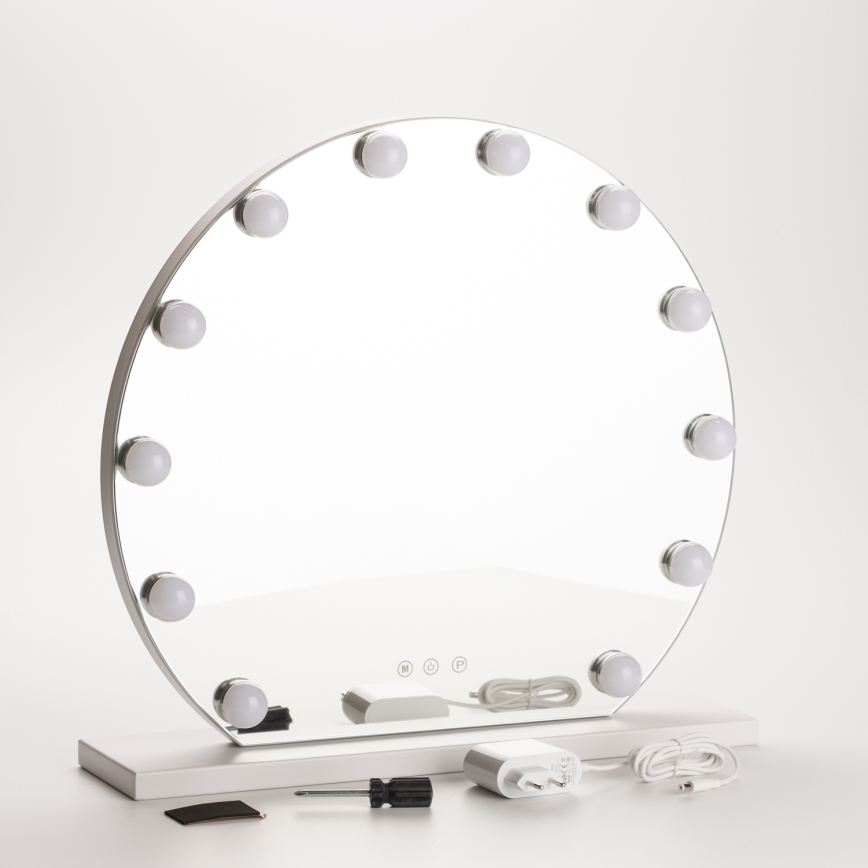 Brilagi - LED reguliuojamas makiažo veidrodis HOLLYWOOD LED/12W/230V 3000/4000/6500K