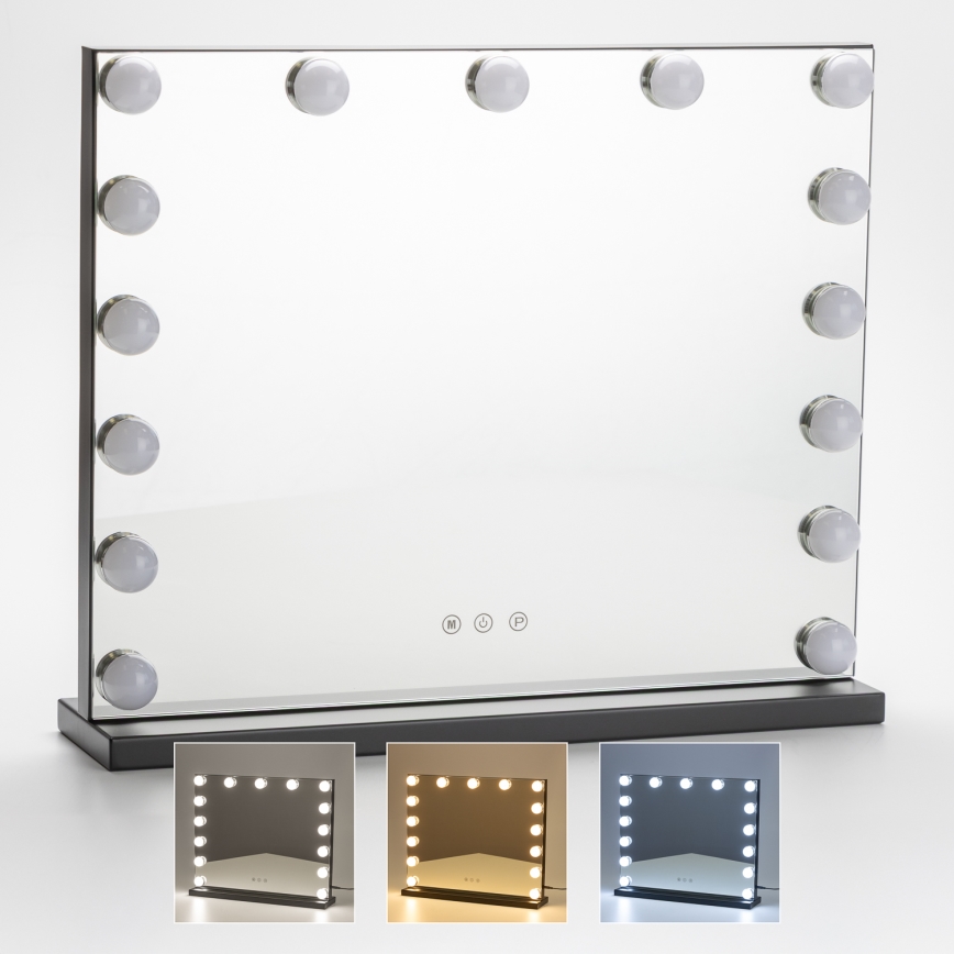 Brilagi - LED reguliuojamas makiažo veidrodis HOLLYWOOD LED/15W/230V 3000/4000/6500K