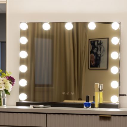 Brilagi - LED reguliuojamas makiažo veidrodis HOLLYWOOD LED/15W/230V 3000/4000/6500K