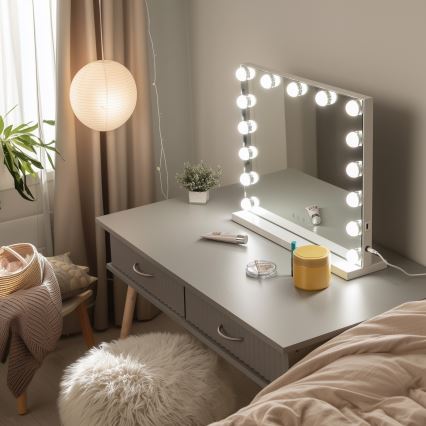 Brilagi - LED reguliuojamas makiažo veidrodis HOLLYWOOD LED/15W/230V 3000/4000/6500K