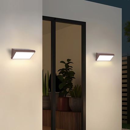 Brilagi - LED reguliuojamas lauko sieninis šviestuvas TRIANGLE 1xE27/6W/230V 2700-6500K IP65 rudas