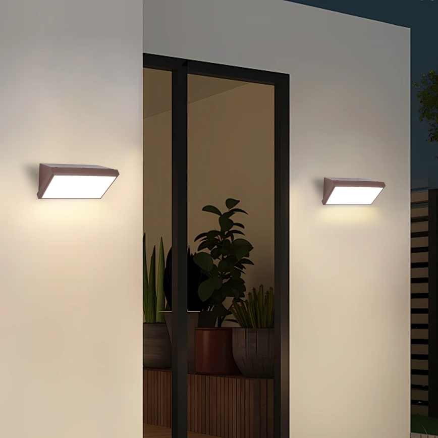 Brilagi - LED reguliuojamas lauko sieninis šviestuvas TRIANGLE 1xE27/6W/230V 2700-6500K IP65 rudas