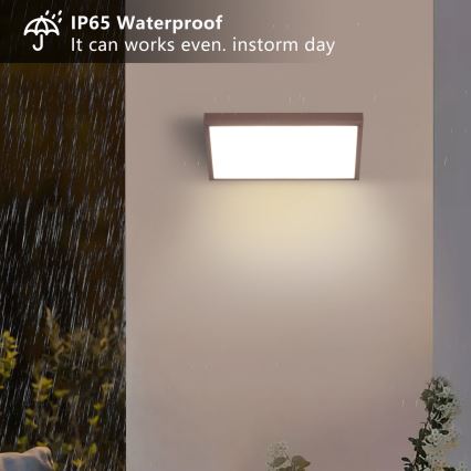 Brilagi - LED reguliuojamas lauko sieninis šviestuvas TRIANGLE 1xE27/6W/230V 2700-6500K IP65 rudas