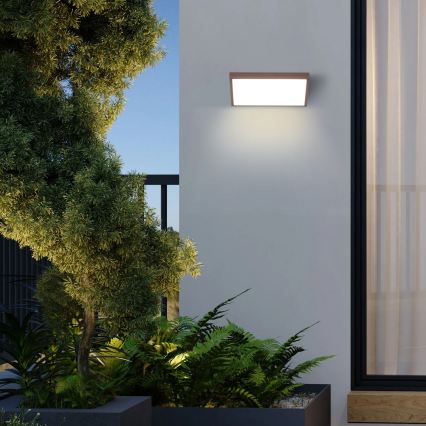 Brilagi - LED reguliuojamas lauko sieninis šviestuvas TRIANGLE 1xE27/6W/230V 2700-6500K IP65 rudas