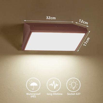 Brilagi - LED reguliuojamas lauko sieninis šviestuvas TRIANGLE 1xE27/6W/230V 2700-6500K IP65 rudas