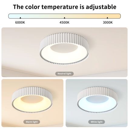BRILAGI - reguliuojamas LED lubinis šviestuvas FALCON MODERN LED/30W/230V 3000-6000K Ø 40 cm baltas + nuotolinio valdymo pultas