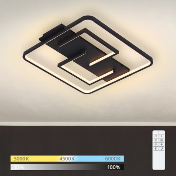 Brilagi - LED reguliuojamas lubinis šviestuvas FLARE LED/34W/230V 3000-6000K 48x48 cm juodas + nuotolinis valdymas
