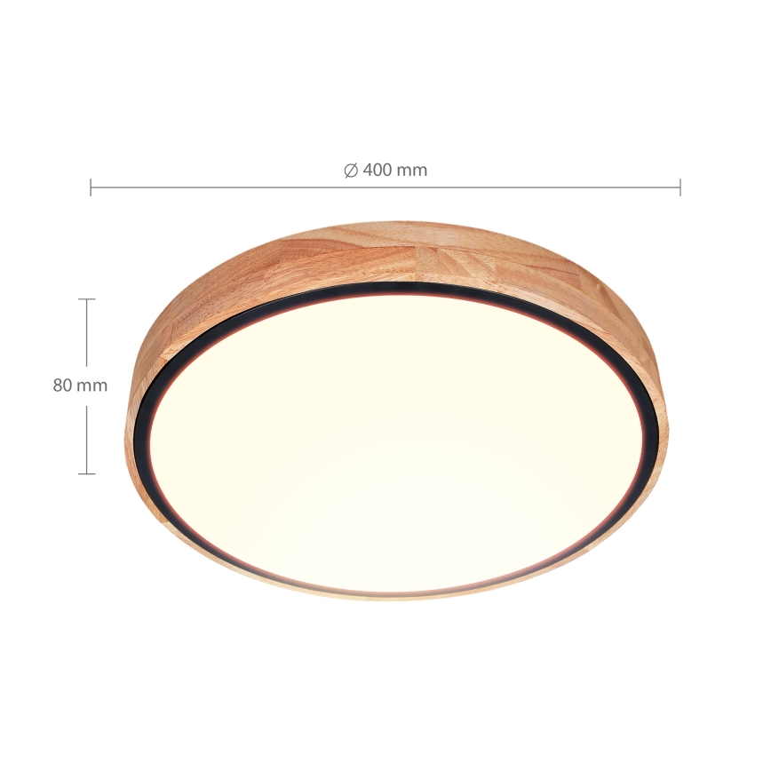 Brilagi - GLORIA LED dimeriu reguliuojamas lubinis šviestuvas LED/48W/230V 3000-6500K ąžuolas Ø 40 cm + nuotolinis pultas