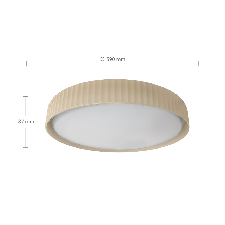 Brilagi - reguliuojamas LED lubų šviestuvas LUCIA LED/60W/230V 3000-6500K skersmuo 59 cm smėlio spalvos + nuotolinis valdymas