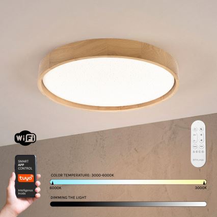 Brilagi - LED reguliuojamo ryškumo lubinis šviestuvas MANAROLA SMART STARS LED/36W/230V 3000-6000K Wi-Fi Tuya Beacon Ø 51 cm + nuotolinis pultas