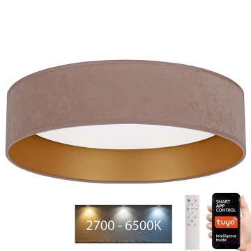 Brilagi - LED Reguliuojamas lubinis šviestuvas VELVET SMART LED/24W/230V d. 45 cm 2700-6500K Wi-Fi Tuya smėlio/aukso + valdymo pultas