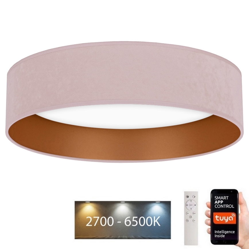 Brilagi - LED Reguliuojamas lubinis šviestuvas VELVET SMART LED/36W/230V d. 55 cm 2700-6500K Wi-Fi Tuya rožinė/auksinė + nuotolinio valdymo pultelis