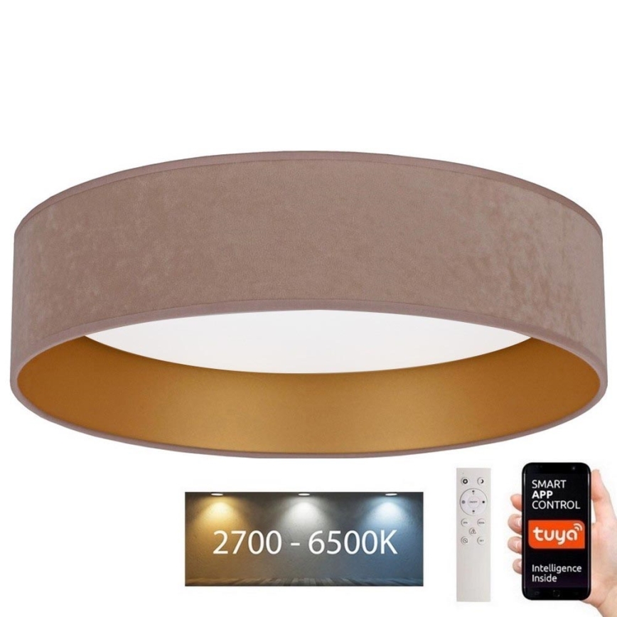 Brilagi - LED Reguliuojamas lubinis šviestuvas VELVET SMART LED/36W/230V d. 55 cm 2700-6500K Wi-Fi Tuya smėlio spalvos/auksinis + nuotolinio valdymo pultelis