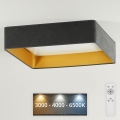 Brilagi - LED reguliuojamas lubinis šviestuvas VELVET SQUARE LED/24W/230V 43x43 cm 3000/4000/6500K + nuotolinis valdymas pilkas
