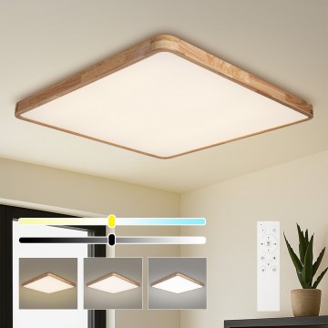 BRILAGI - LED reguliuojamas lubinis šviestuvas WOODLINE SQUARE LED/180W/230V 3000-6000K ąžuolas 100x100 cm + nuotolinis valdymas