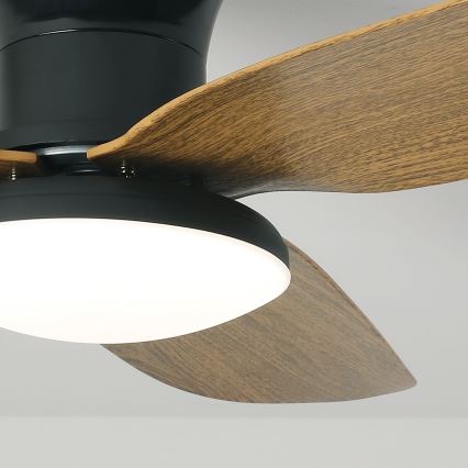 Brilagi - LED Reguliuojamas lubinis ventiliatorius LED/30W/230V 3000-6500K juoda/ruda + nuotolinio valdymo pultas