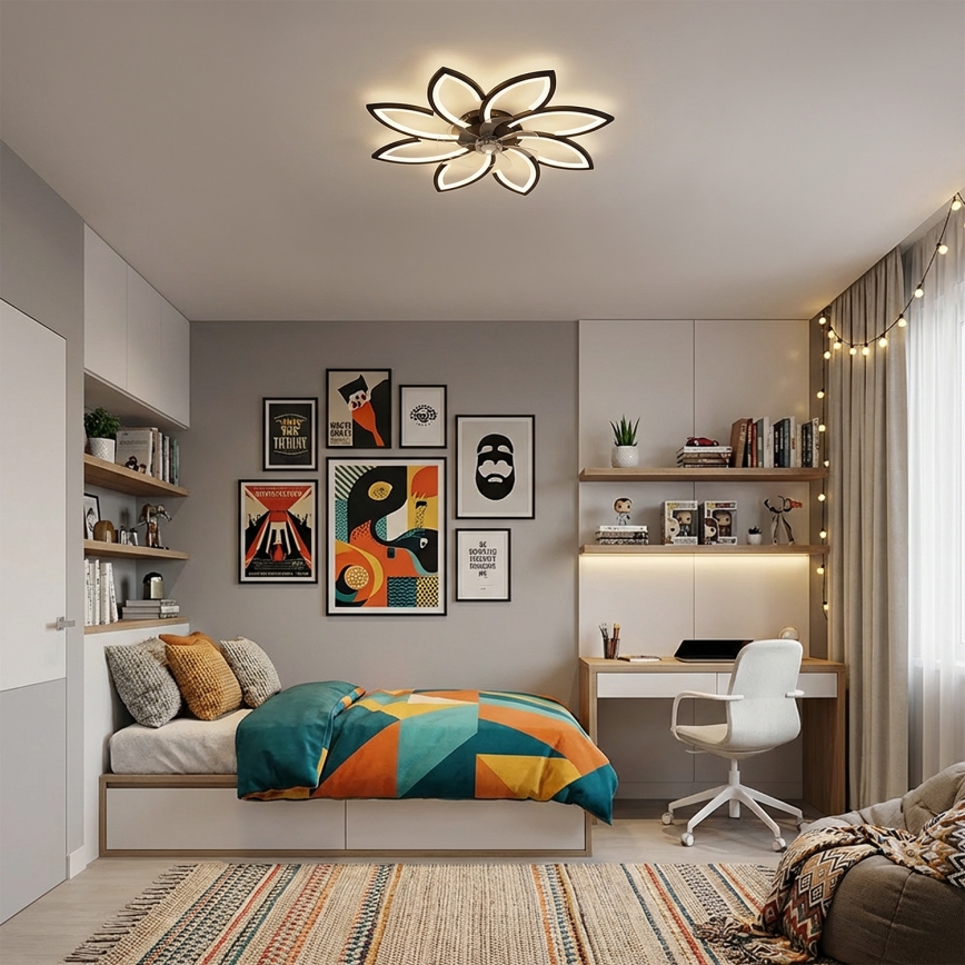 Brilagi - dimeriuojamas LED lubų ventiliatorius LED/43W/230V 3000-6500K skersm. 90 cm juodas + nuotolinis valdymas