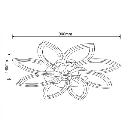 Brilagi - dimeriuojamas LED lubų ventiliatorius LED/43W/230V 3000-6500K skersm. 90 cm juodas + nuotolinis valdymas