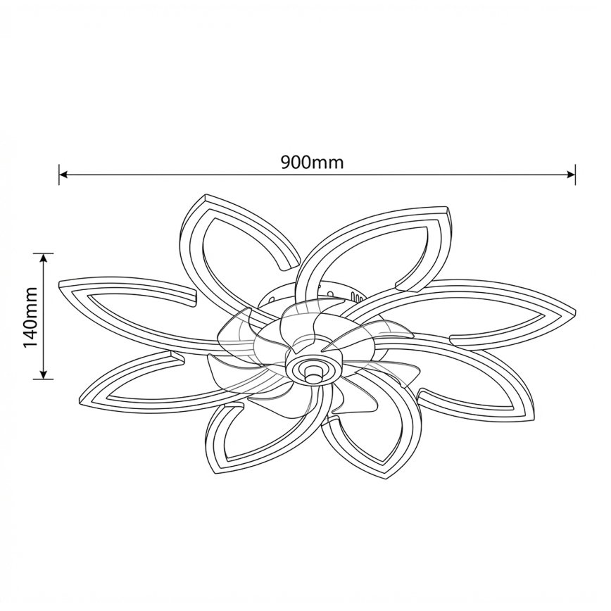 Brilagi - dimeriuojamas LED lubų ventiliatorius LED/43W/230V 3000-6500K skersm. 90 cm juodas + nuotolinis valdymas