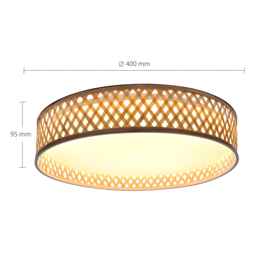 Brilagi - LED reguliuojamas lubų šviestuvas CAMILA LED/48W/230V 3000-6500K bambukas skersmuo 40 cm + nuotolinio valdymo pultas