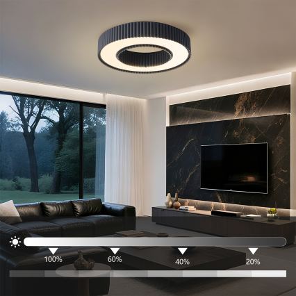 Brilagi - dimeriuojamas lubinis LED šviestuvas LUMIX LED/48W/230V 3000-6000K juodas skersmuo 50 cm + nuotolinis valdymas