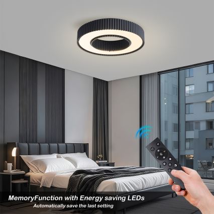 Brilagi - dimeriuojamas lubinis LED šviestuvas LUMIX LED/48W/230V 3000-6000K juodas skersmuo 50 cm + nuotolinis valdymas