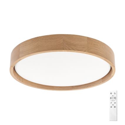 Brilagi - dimeriuojamas LED lubinis šviestuvas MANAROLA REMOTE LED/24W/230V 3000-6500K, skersmuo 41 cm, ąžuolas + su nuotolinio valdymo pulteliu